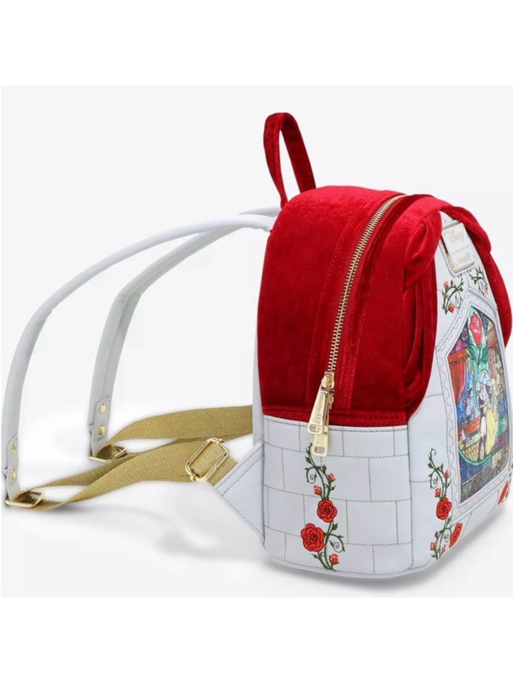 NWT Loungefly Disney Beauty and the Beast Stained Glass Portrait Mini Backpack - Picture 2 of 14